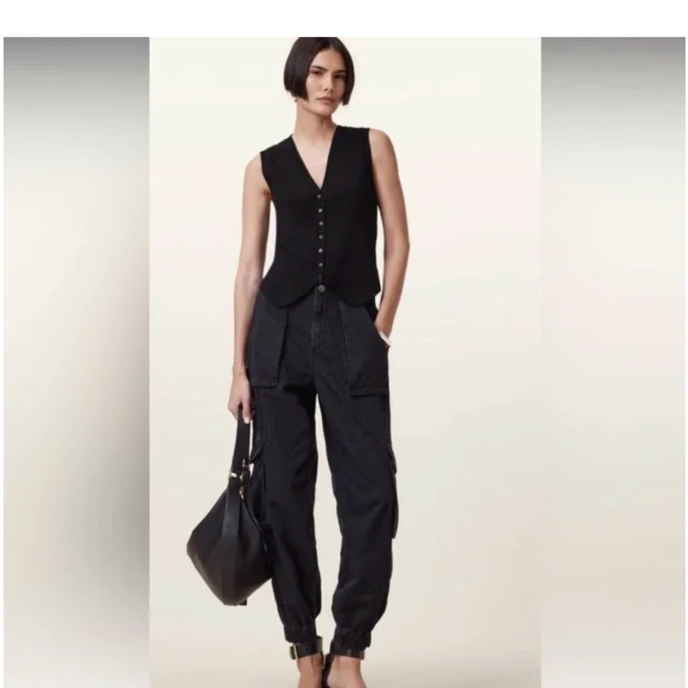 All Saints Black Cargo Pants